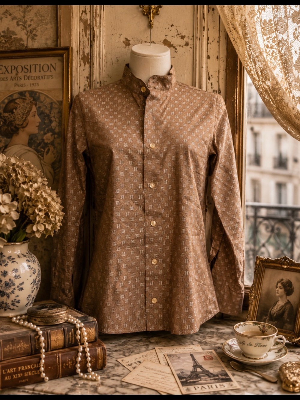 Givenchy for Chelsa size 8 button down long sleeve logo print shirt